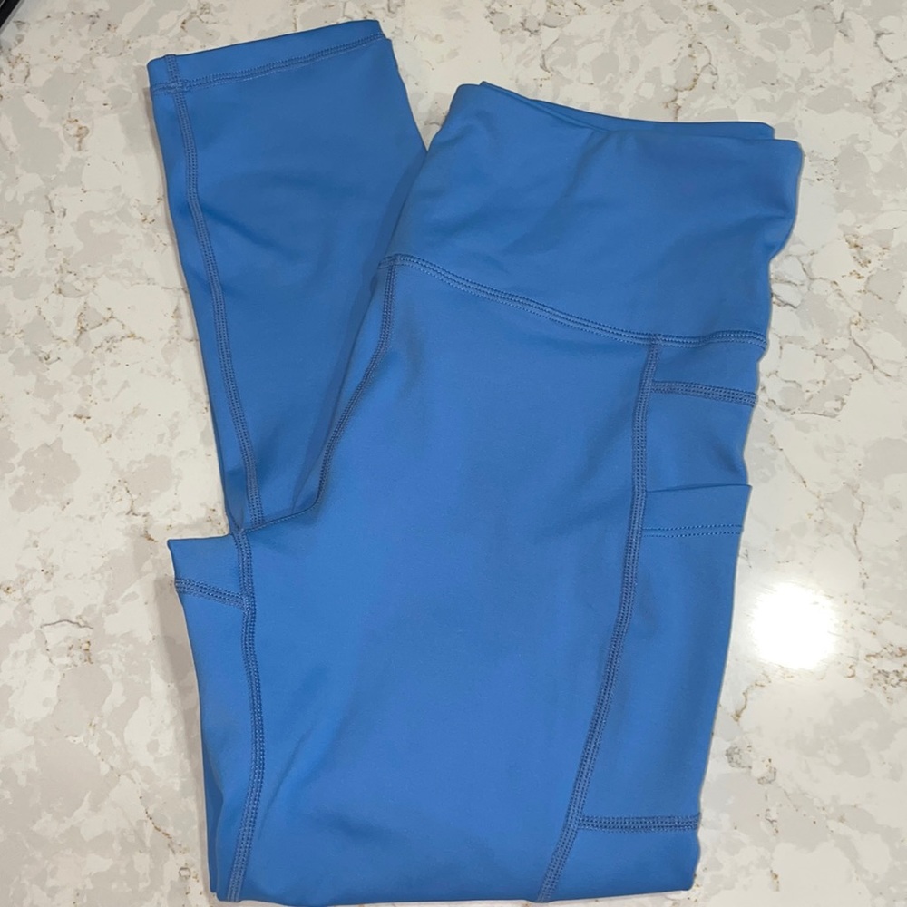 Zyia high rise light n tight Columbia blue crops